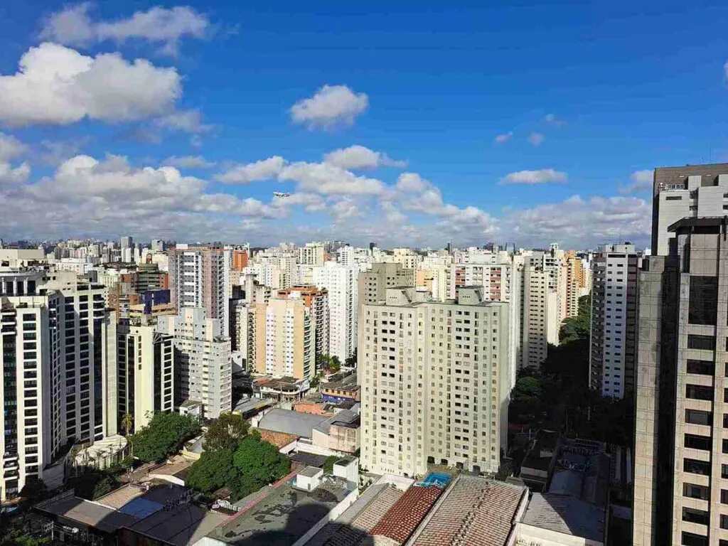 Vista aérea das regiões Moema Pássaros e Moema Índios em São Paulo.