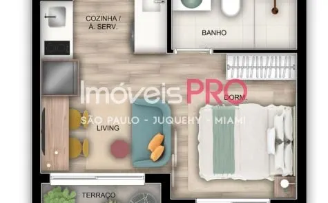 Apartamento à venda com 1 quarto e 24 m², R$ 395 mil em Vila Olímpia, São Paulo — foto 1 (Ref. IP33679)
