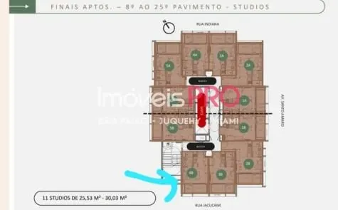 Studio à venda com 1 quarto e 26 m² em Brooklin Paulista, São Paulo — foto 1 (Ref. IP34580)